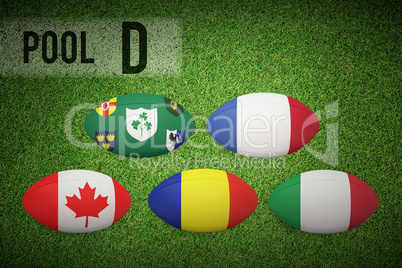 Composite image of rugby world cup pool d