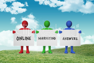 Composite image of online marketing answers