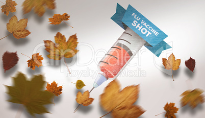 Composite image of autumn leaves