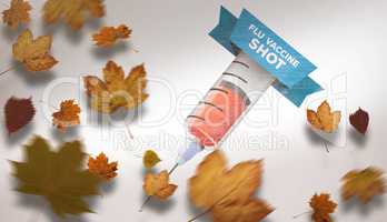 Composite image of autumn leaves