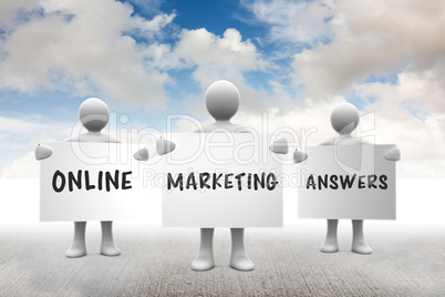 Composite image of online marketing answers