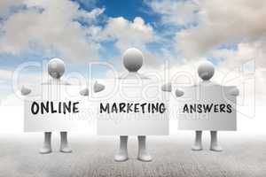 Composite image of online marketing answers