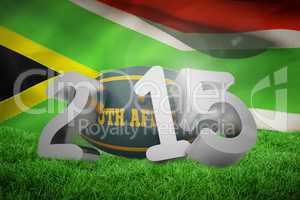 Composite image of south africa rugby 2015 message