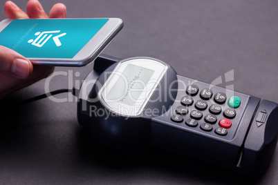 Composite image of payment successful on screen