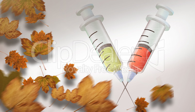 Composite image of autumn leaves Composite image of autumn leaves