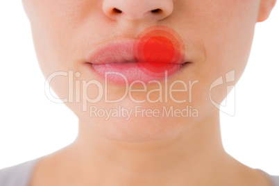 Composite image of woman with luscious lips