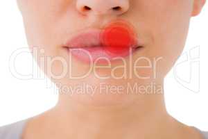 Composite image of woman with luscious lips