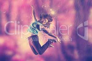 Composite image of pretty break dancer