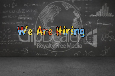 Composite image of we are hiring