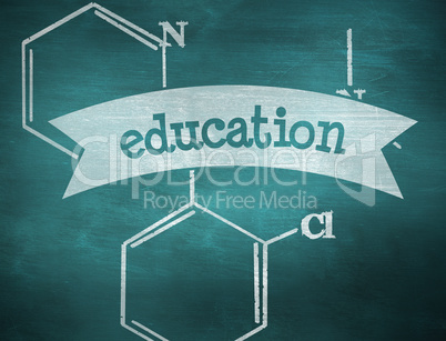 Education against green chalkboard