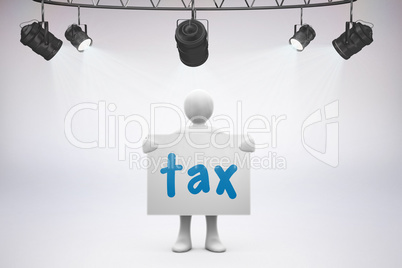 Tax against grey background