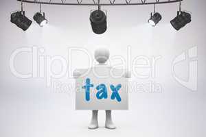 Tax against grey background