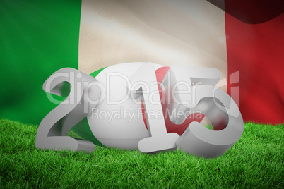 Composite image of italy rugby 2015 message