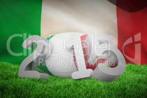 Composite image of italy rugby 2015 message