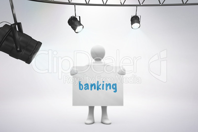 Banking against grey background