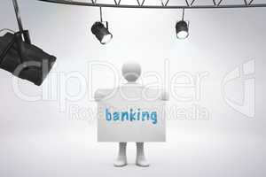 Banking against grey background