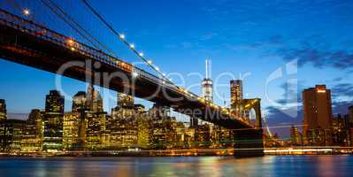 New york city skyline by night