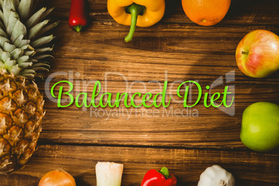Composite image of balanced diet