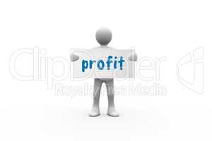 Profit against white background with vignette