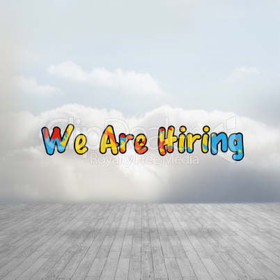 Composite image of we are hiring