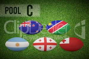 Composite image of rugby world cup pool c