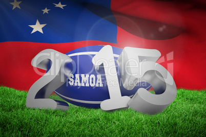 Composite image of samoa rugby 2015 message