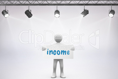 Income against grey background