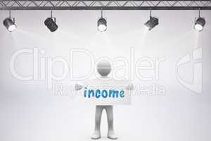 Income against grey background