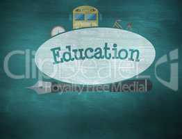 Education against green chalkboard