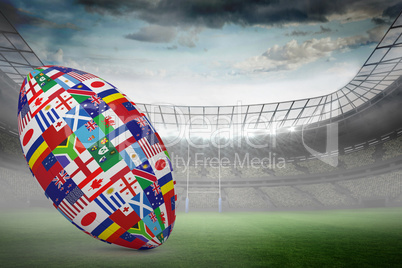 Composite image of rugby world cup international ball