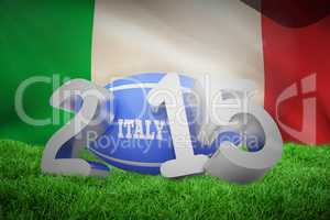 Composite image of italy rugby 2015 message