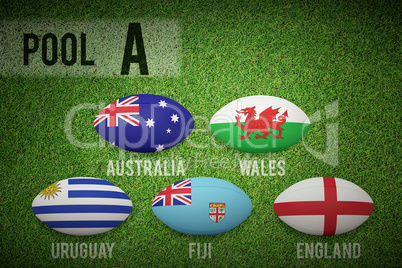 Composite image of rugby world cup pool a