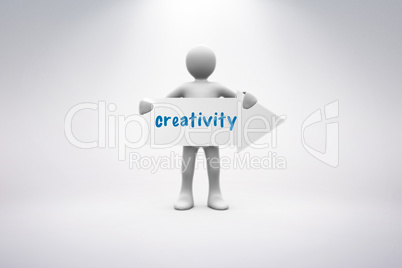 Creativity  against grey background