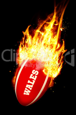 Composite image of wales rugby ball