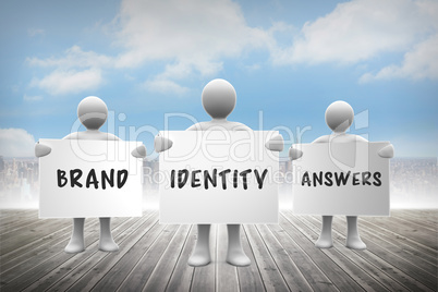 Composite image of brand identity answers