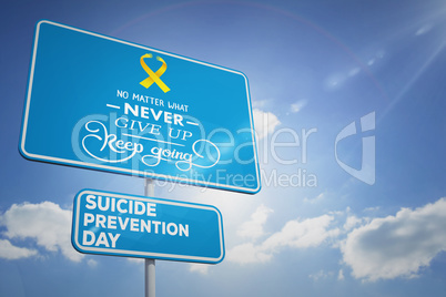 Composite image of suicide prevention day message
