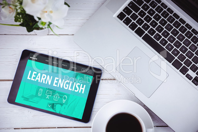 Composite image of learn english interface Composite image of learn english interface