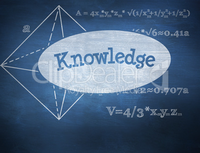 Knowledge against blue chalkboard