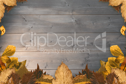 Composite image of autumn leaves pattern