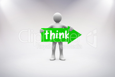 Think against grey background