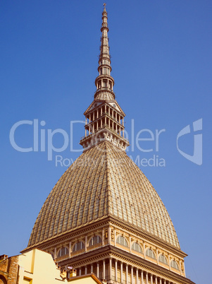 Retro look Mole Antonelliana Turin