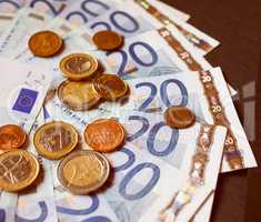 Retro look Euro bank notes