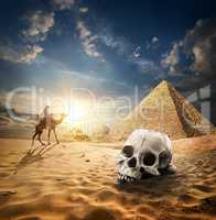 Pyramids and skull