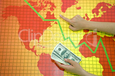 World economic crisis - money in hand