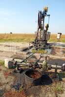 Oil wells with polluted ground