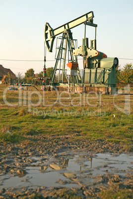 Oil wells with pollution