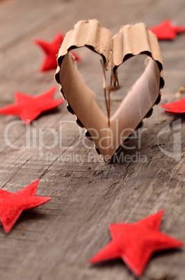 Heart shape of a cardboard