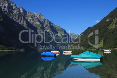 Boats on lake Klontalersee