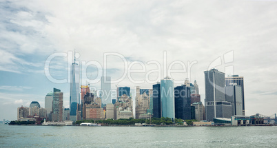 The downtown New York City skyline