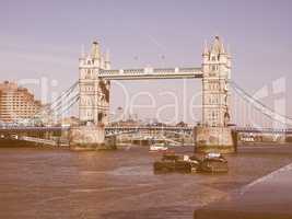 Retro looking Tower Bridge in London